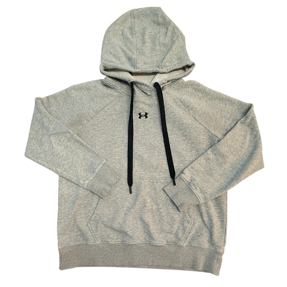 Under Armour Hoodie Womens Small Gray Pullover‎ Fleece Sweatshirt Loose Fit